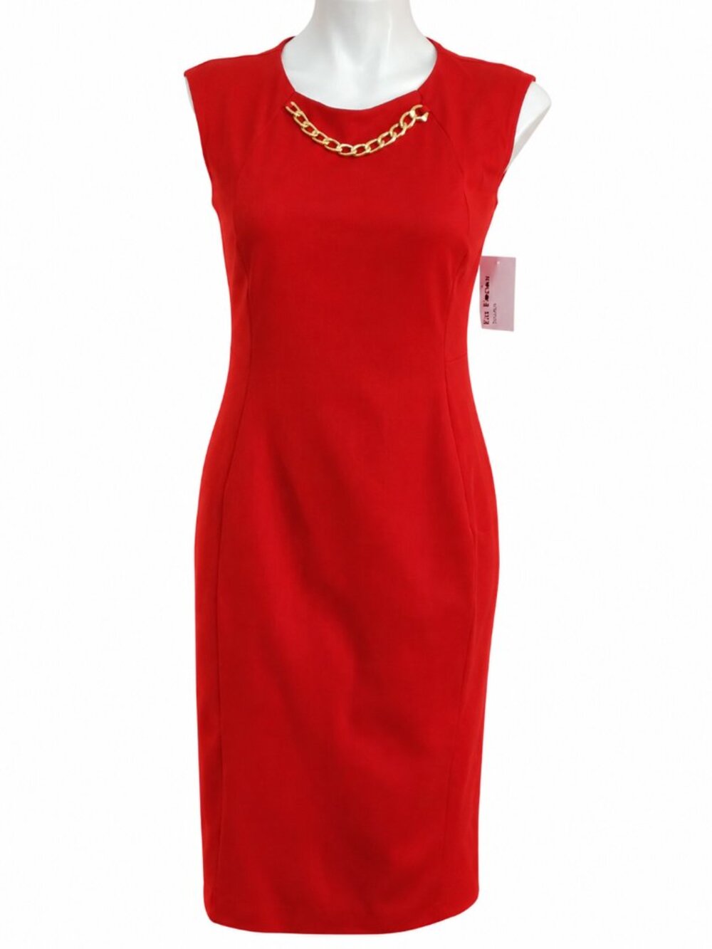 NEW size 6 red sleeveless dress. Bedazzled neckline.  Dressy Classy Ballroom
